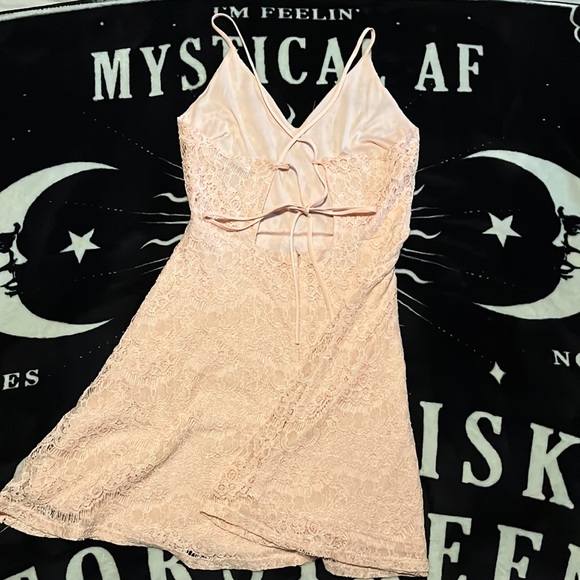 Aqua Pink Lace Skater Dress - Picture 2 of 4